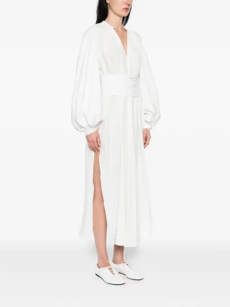 Oblekové pás šaty Marrakshi Life s vázáním bílé