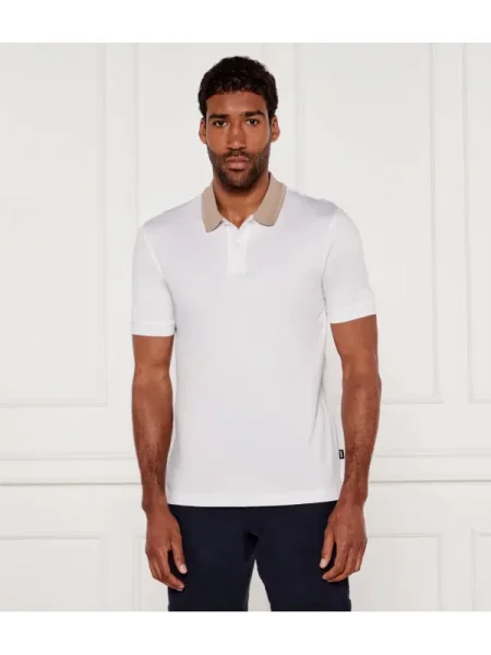 BOSS BLACK Polo H-Phillipson | mercerizat alb