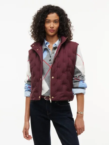 TOMMY HILFIGER Vesta vínovo červená