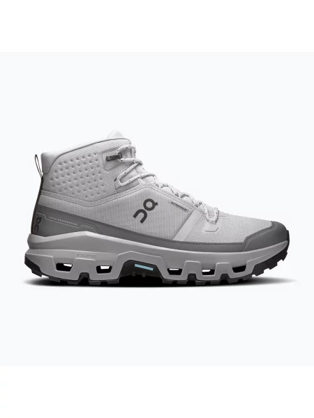 Мъжки туристически обувки On Cloudrock Mid Waterproof glacier/alloy сиво