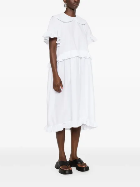 Rochie Ioana Ciolacu cu volane de costum alb