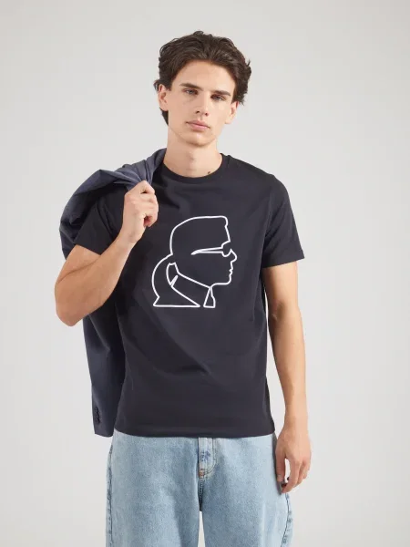 Karl Lagerfeld Tricou albastru marin alb