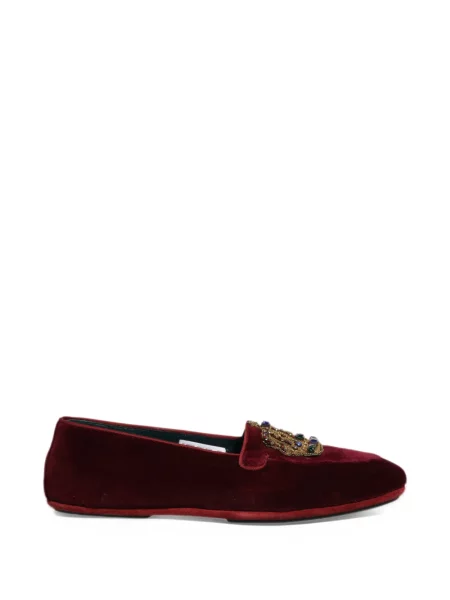 Sametové loafers Dolce & Gabbana červené