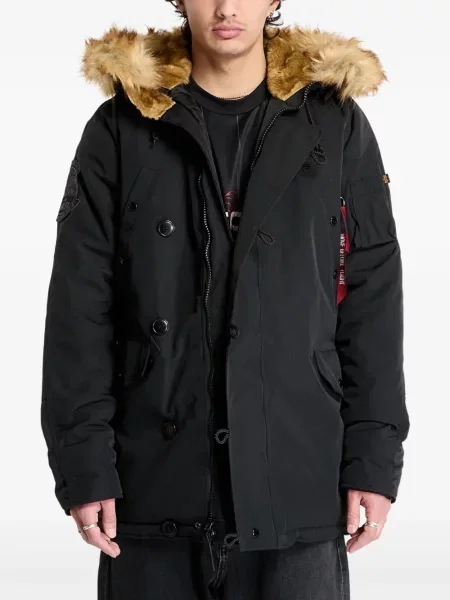 Geacă parka Alpha Industries cu blană negru