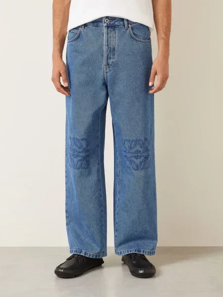 Loewe Jeansy Anagram Baggy O Regularnym Kroju blau niebieskie