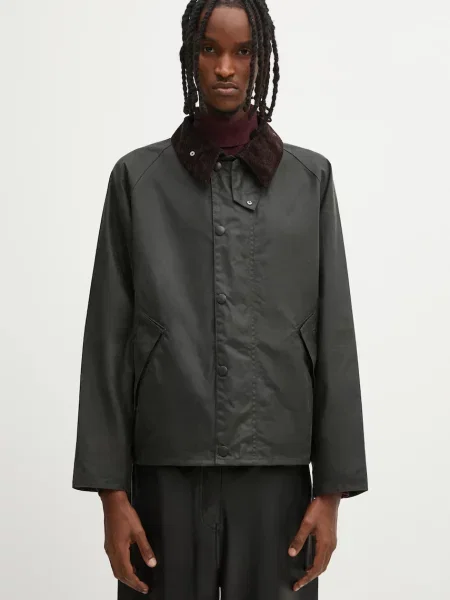 Barbour geacă OS Transport Wax Jacket de tranziție verde