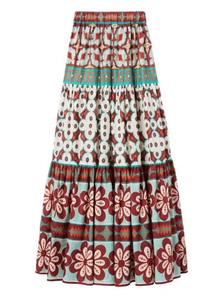Maksi spódnica maxi La Doublej z nadrukiem biała