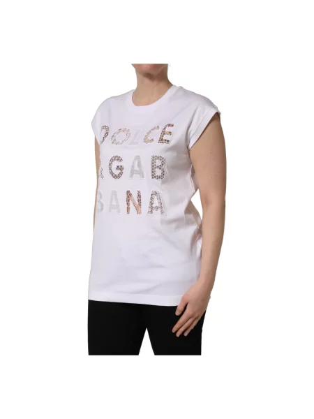 Koszulka Dolce And Gabbana z okrągłym dekoltem biała