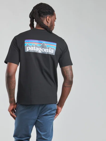 Pánske trekingové tričko Patagonia Logo Responsibili-Tee black čierna