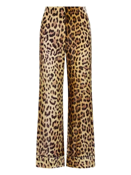 Pantaloni Maliparmi cu imagine cu model leopard galben