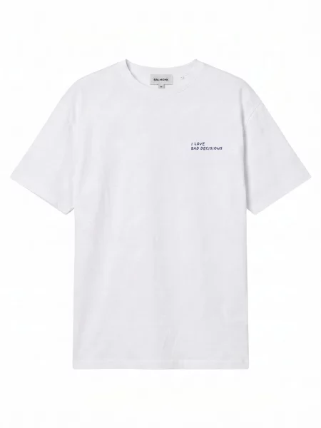 BALMOHK Tricou BAD DECISIONS albastru / verde / portocaliu alb