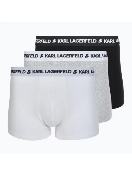 Boxeri pentru bărbați KARL LAGERFELD Logo Trunk 3 perechi multicolor