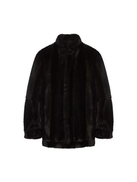 Kurtka Mm6 Maison Margiela ze sztucznego futra brązowa