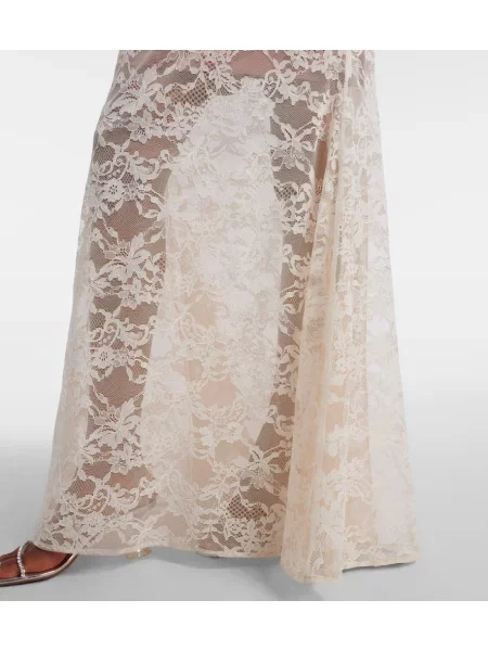 Rochie Self-portrait cu model floral din dantelă alb