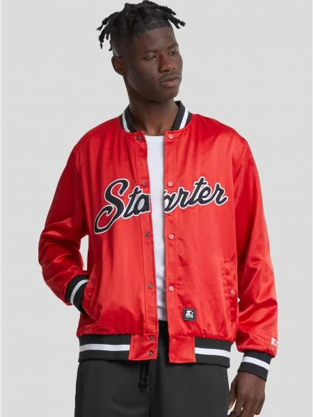 Satenska jakna Starter Black Label rdeča