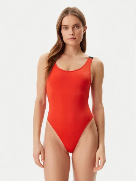 Jednodielne plavky Calvin Klein červená