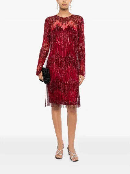 Rochie Naeem Khan cu franjuri roșu