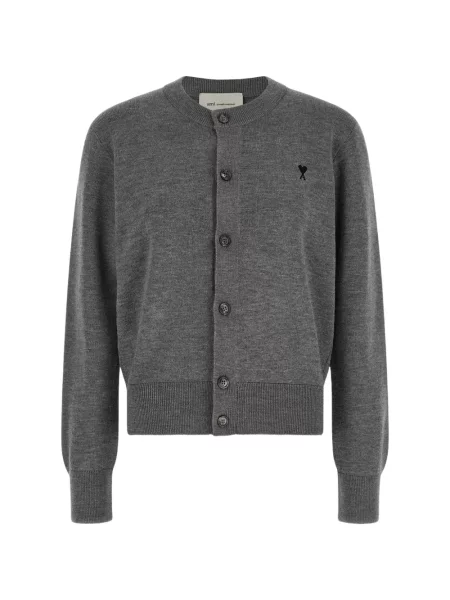 Cardigan Ami Paris de lână gri