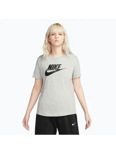 Дамска тениска Nike Sportswear Club Essentials Logo dark grey heather/black черно