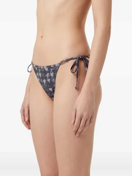 Bikini Diesel s houndstooth uzorkom veze crna