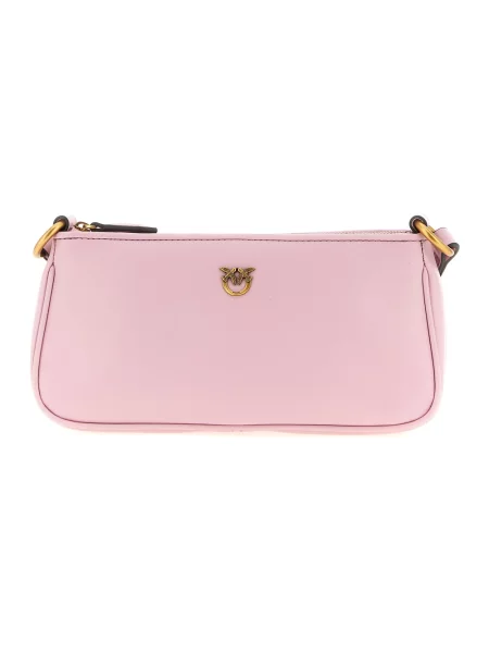 Mała mały torebka bagietka Pinko skórzana różowa