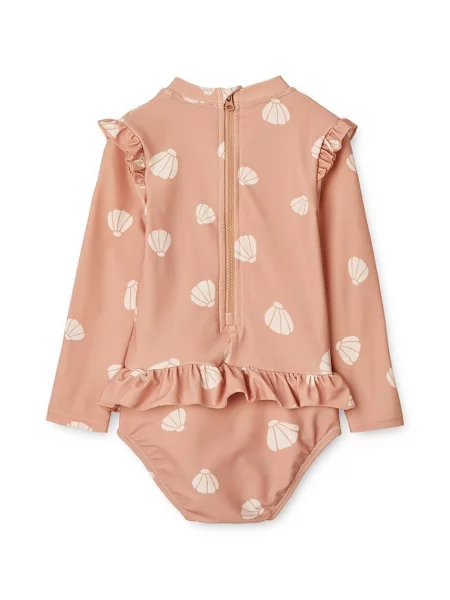 Liewood jednodílné plavky kojenecké Sille Baby Printed Swimsuit růžové