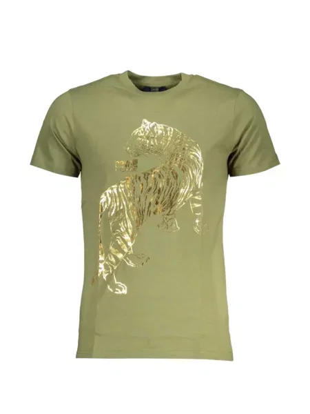 Tricou Cavalli Class cu imagine cu dungi de tigru verde