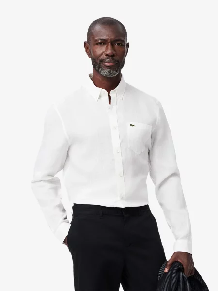 Лляна Сорочка повсякденна Lacoste білий