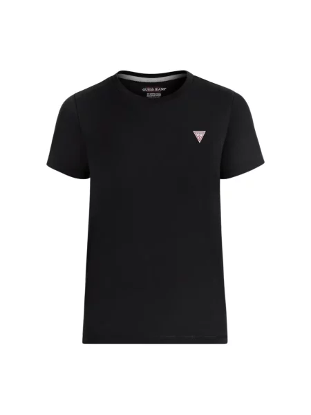 Guess Koszulki Kobieta M Czerwony T-shirt z logo trójkąta czarny