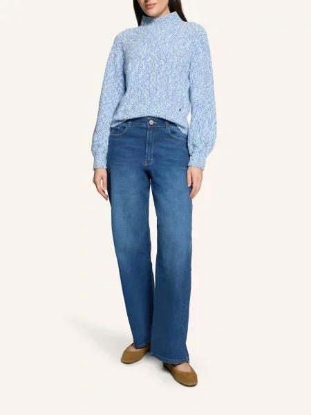 Betty&Co Sweter Z Dzianiny Z Stójką blau