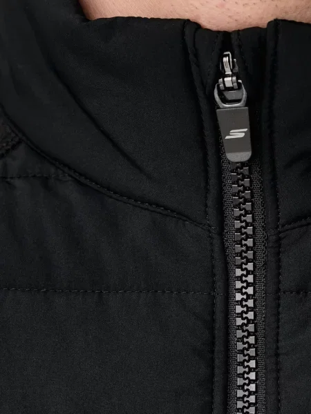 Férfi hibrid kabát SKECHERS The Hoodless Hybrid black. Méret: M fekete