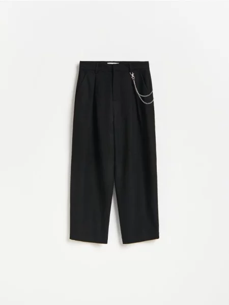 Reserved Pantaloni lejeri cu fir metalizat negru