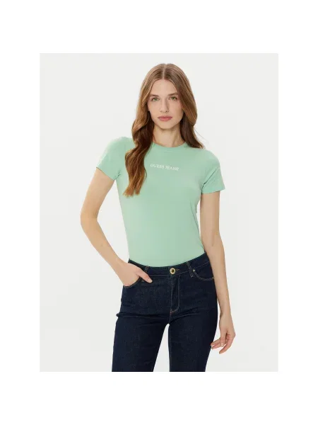 Guess Jeans Póló Regular Fit zöld
