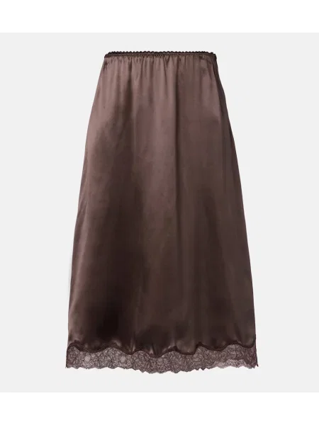 Fustă Magda Butrym din satin maro