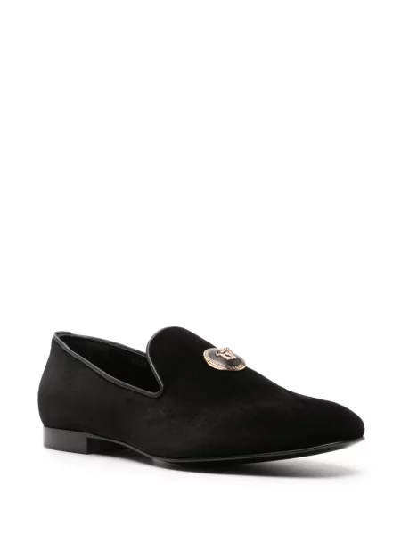 Loaferiai Versace velvetinės juoda