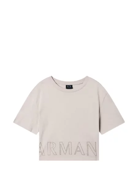 Περικομμένο μπλούζα Armani Exchange με κέντημα γκρι