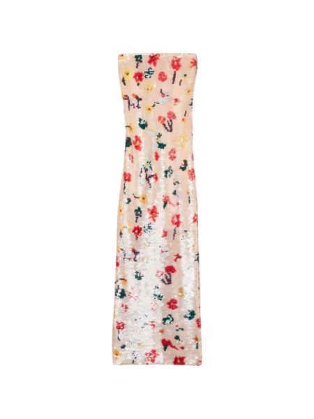 Rochie Tory Burch cu paiete fără bretele roz
