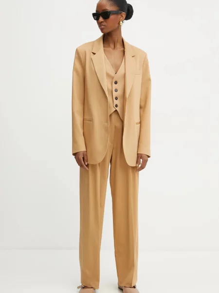 Шерстяной жилет Forte_forte однобортный коричневый