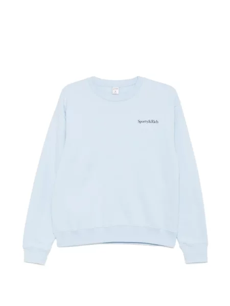 Hanorac crewneck Sporty & Rich cu imagine cu decolteu rotund albastru