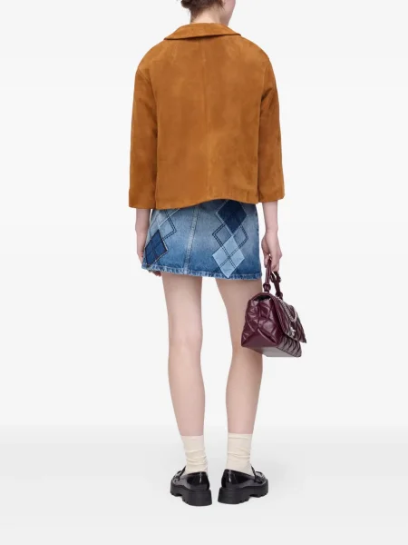 Geacă Marc Jacobs din piele de căprioară maro