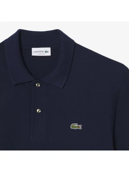 Lacoste Classic Fit Dzianinowa Koszulka Polo granatowy