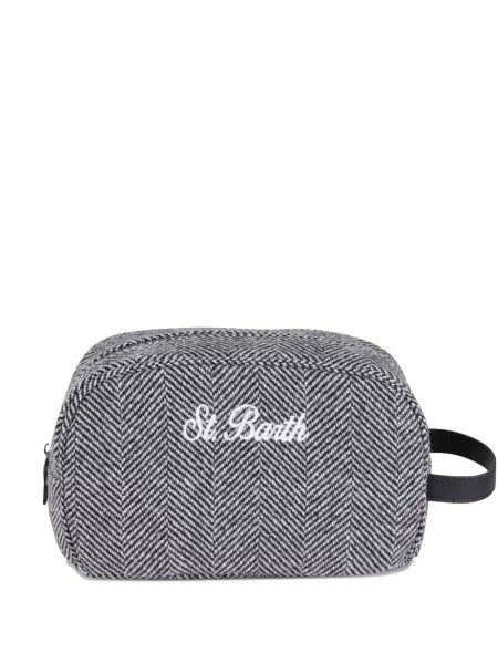 Чанта Mc2 Saint Barth бродирана с десен рибена кост сиво