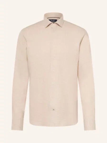 Olymp Signature Koszula O Kroju Tailored Fit beige beżowa