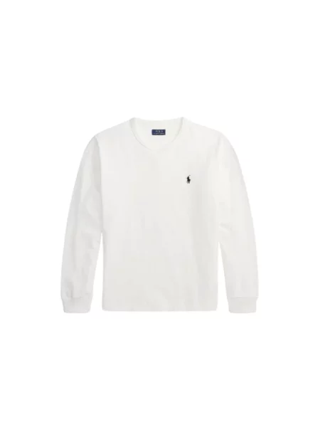 Bluzka z długim rękawem o kroju relaxed fit z czystej bawełny Polo Ralph Lauren biała