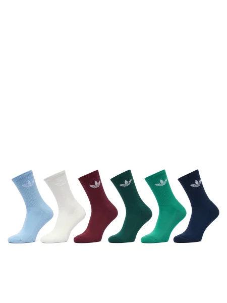 ADIDAS ORIGINALS Nogavice Trefoil svetlo modra / temno modra / zelena / smaragd / bordo bela