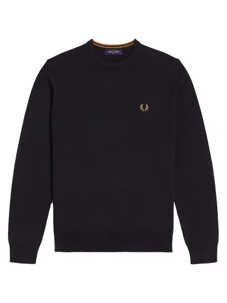 Klasický sveter Fred Perry s okrúhlym výstrihom modrá
