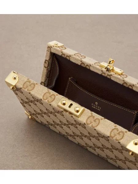 Geantă plic Gucci din canvas bej