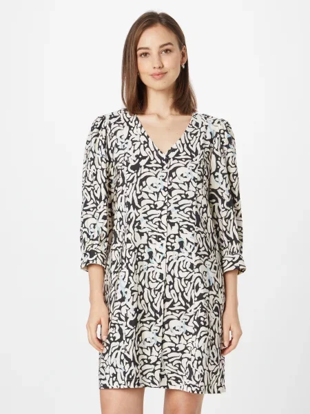 ICHI Rochie JEPIA bej / albastru deschis negru