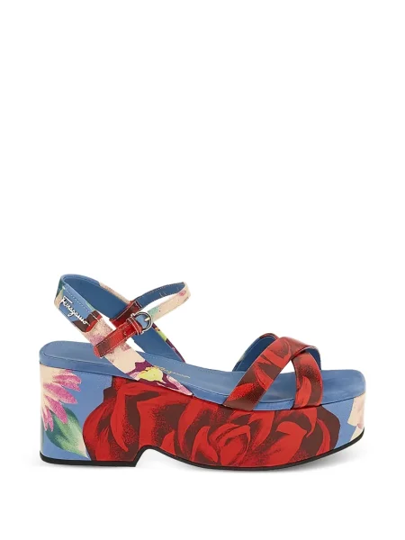 Sandale Ferragamo s cvjetnim printom s printom plava