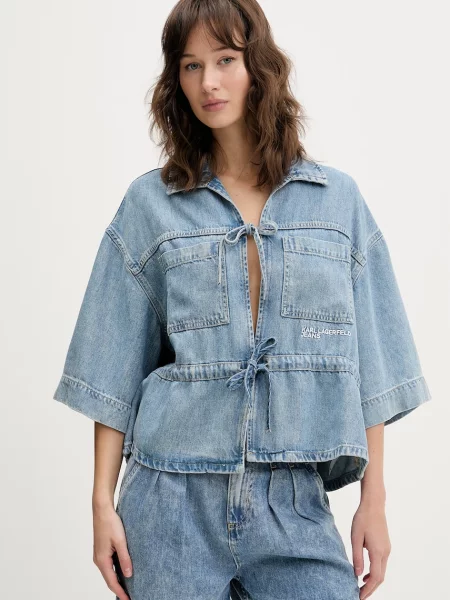 Karl Lagerfeld Jeans cămașă jeans albastru